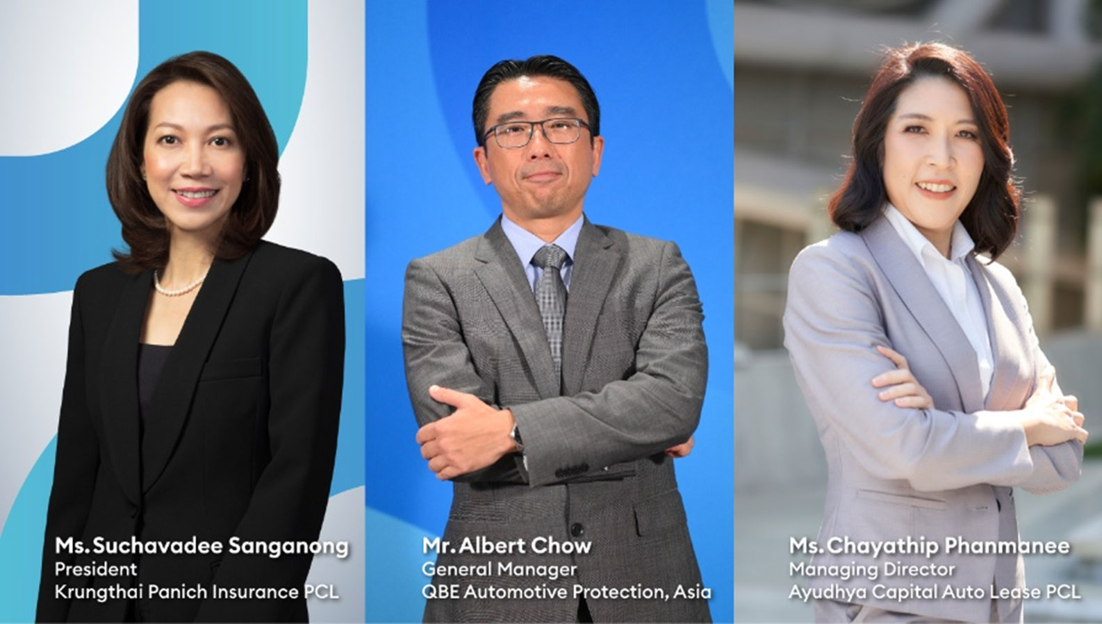 Photo of Ms. Suchavadee Sanganong, Mr.Albert Chow and Ms. Chayathip Phanmanee